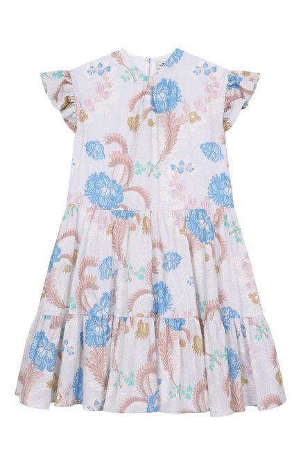 Детское хлопковое платье ETRO разноцветного цвета, арт. GW1A11 | Фото 1 (Рукава: Короткие; Материал подклада: Хлопок; Материал сплава: Проставлено; Драгоценные камни: Проставлено; Материал внешний: Хлопок)