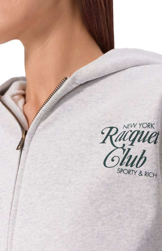 Хлопковая толстовка Sporty and Rich ST08861430GY03 Серый  ST08861430GY03 Фото 5