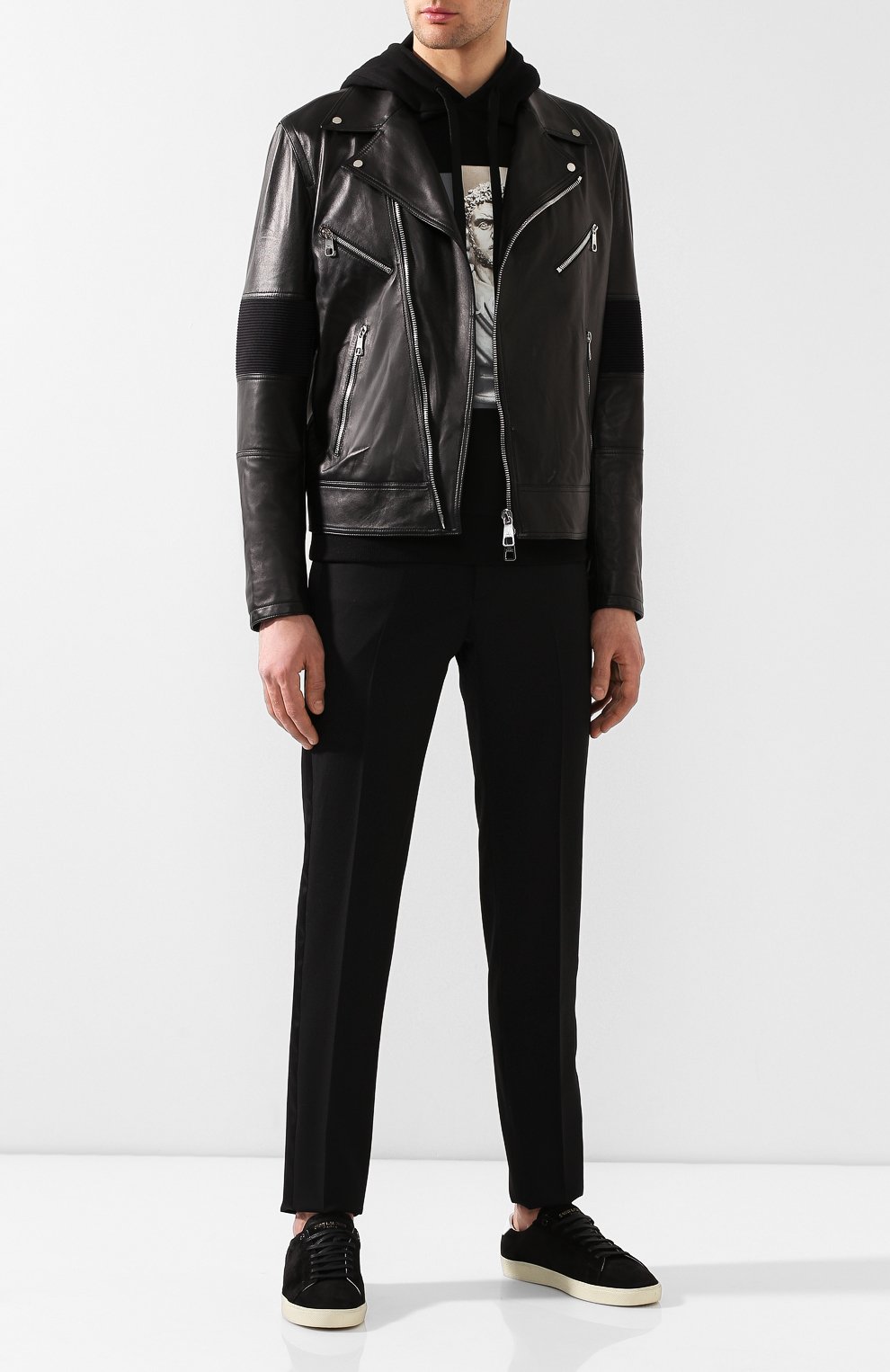 Кожаная косуха NEIL BARRETT, арт. PBPE577C/L700, фото 2