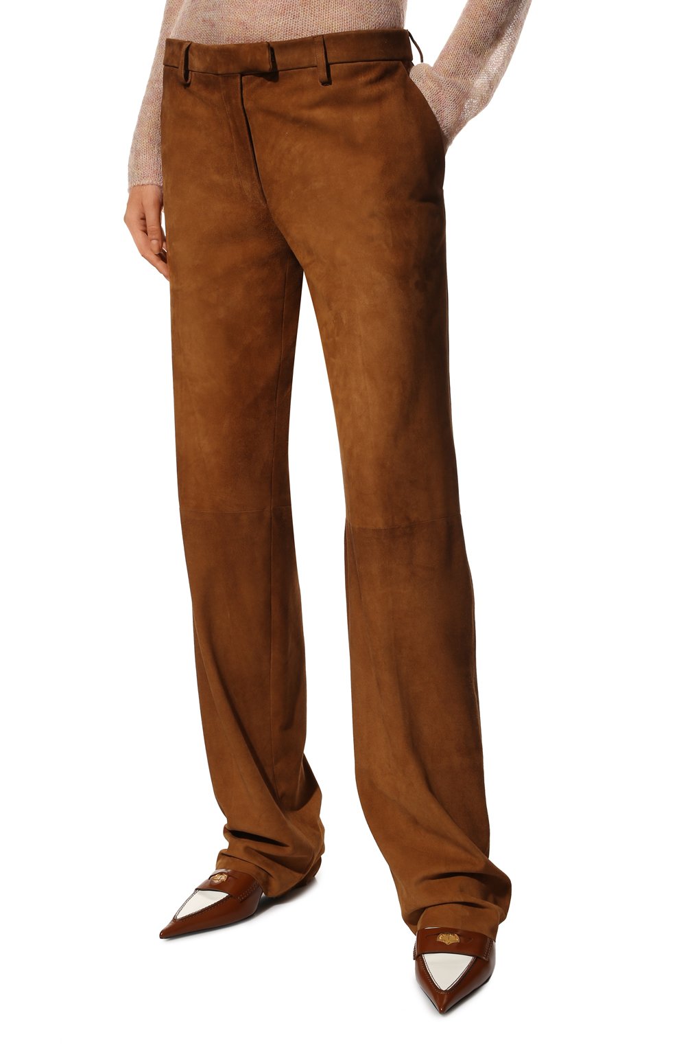 Замшевые брюки MIU MIU, арт. MPP341-104R-F0401, фото 3