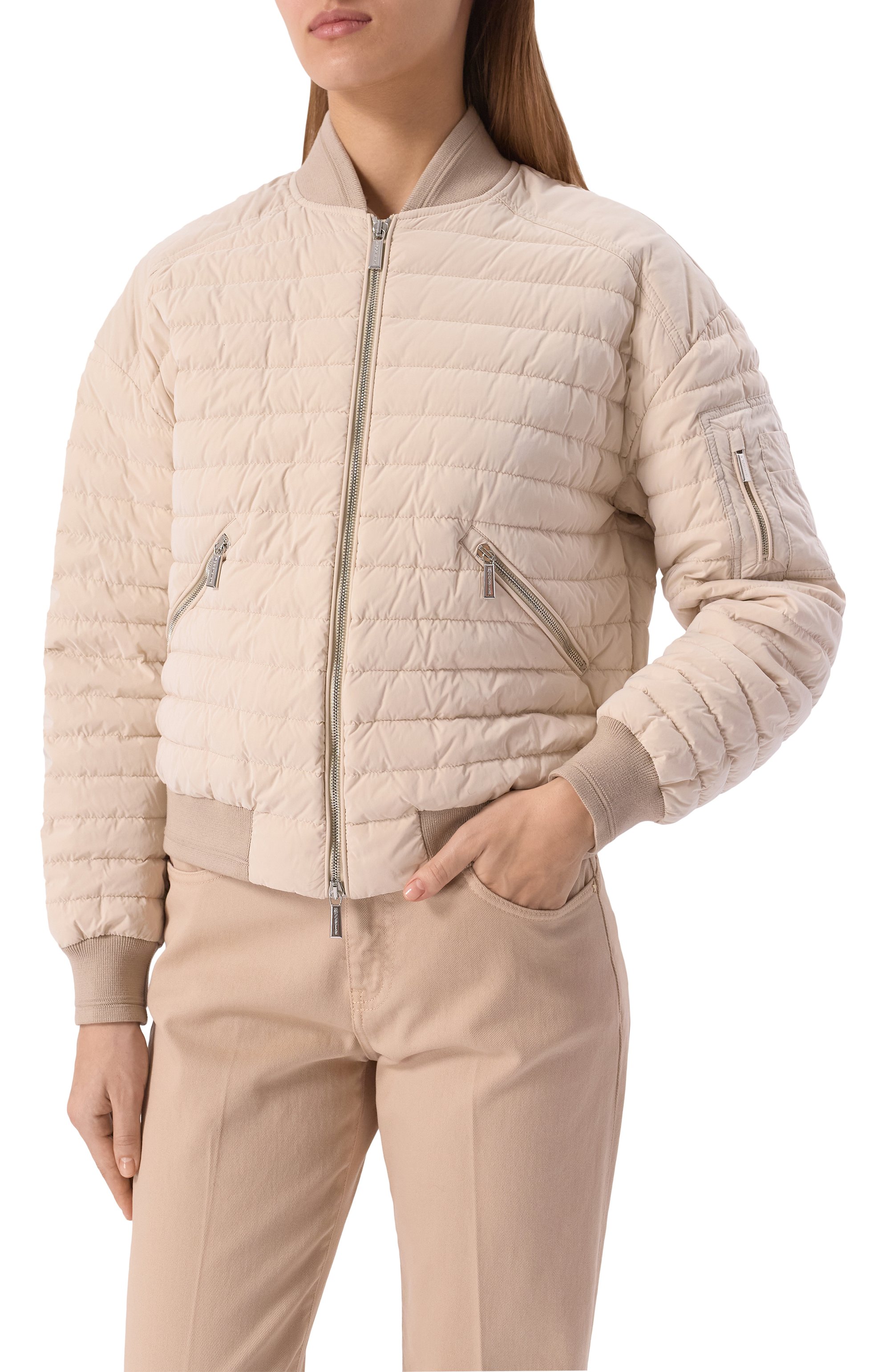 Бомбер MOORER кремового цвета по цене 143000 руб., арт. J0LANDA-0S, фото 3 Бомбер MOORER, арт. J0LANDA-0S, фото 3