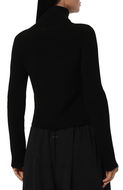 Хлопковый кардиган MM6 черного цвета по цене 78950 руб., арт. S52AM0297/M13039, фото 4 Хлопковый кардиган MM6, арт. S52AM0297/M13039, фото 4