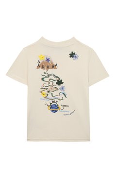 Детская хлопковая футболка SCOTCH AND SODA кремового цвета, арт. 170555-23-SSBM-D51 | Фото 2 (Материал внешний: Хлопок; Рукава: Короткие; Мальчики Кросс-КТ: Футболка-одежда; Нос: Не проставлено)