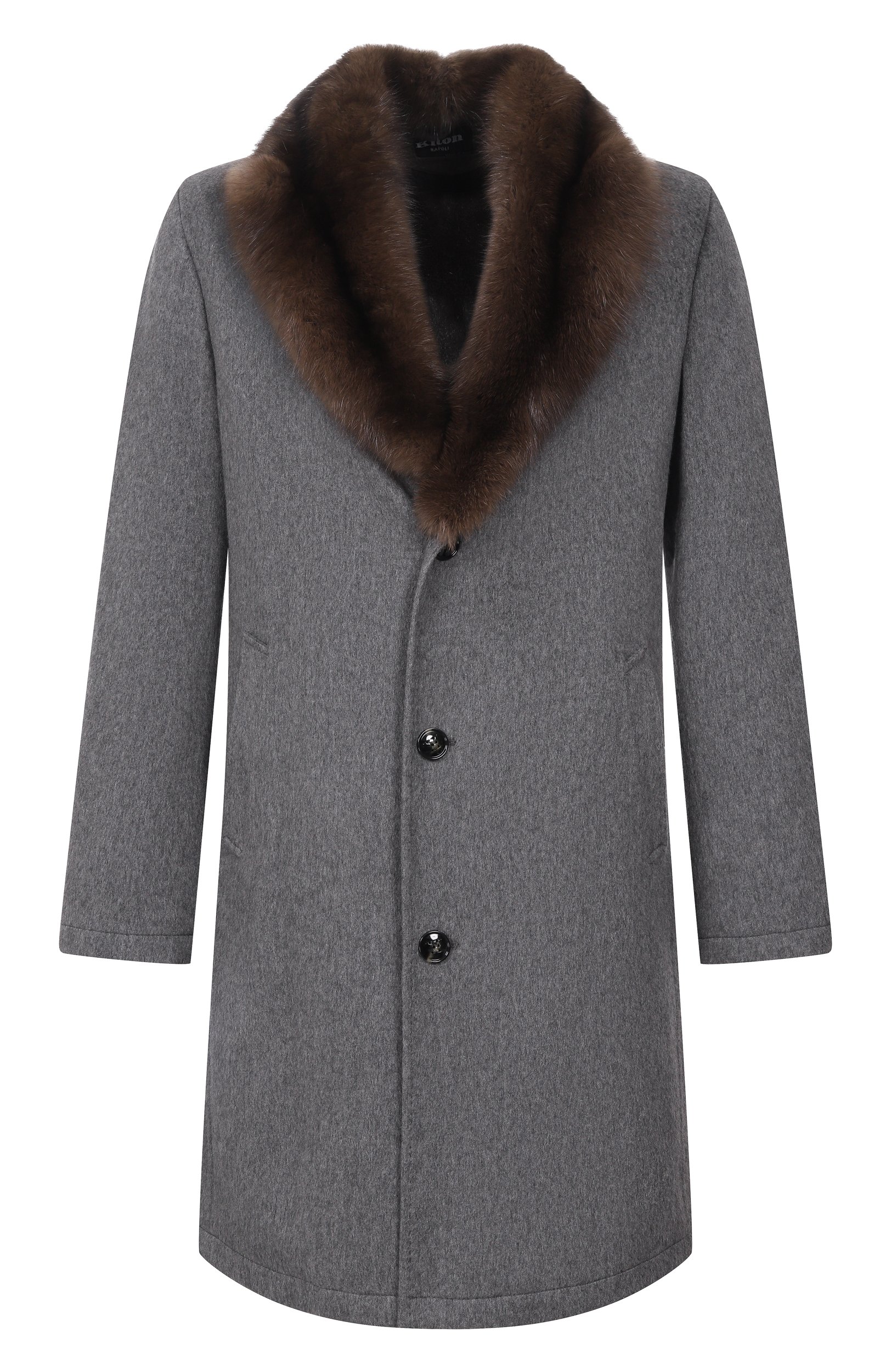 Кашемировое пальто с воротником из соболя KITON, арт. UW0618MV03S28, фото 1