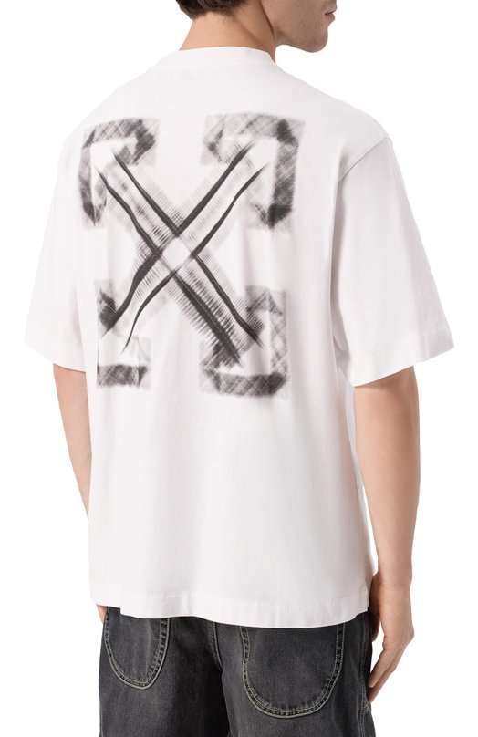 Хлопковая футболка Off-White 0MAA120S25JER00F Белый  0MAA120S25JER00F Фото 4