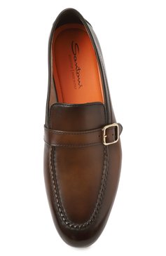 Мужские кожаные лоферы SANTONI темно-коричневого цвета, арт. MCNG18005SA4SLAS | Фото 6 (Нос: Не проставлено; Материал сплава: Проставлено; Материал внешний: Натуральная кожа; Материал внутренний: Натуральная кожа; Стили: Классичес�кий)