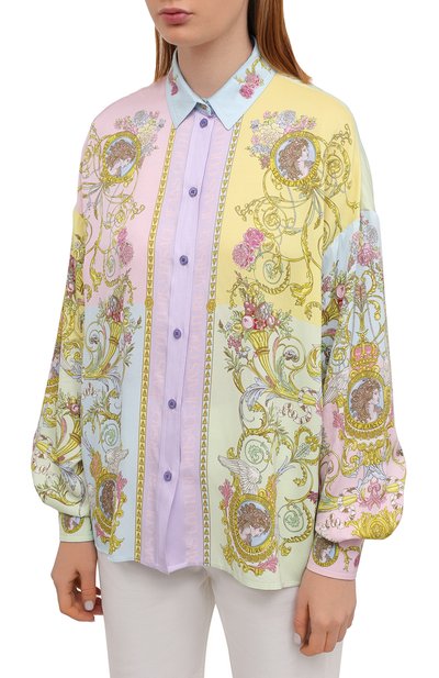 Рубашка из вискозы VERSACE JEANS COUTURE разноцветного цвета по цене 45250 руб., арт. B0HWA601-WDP211/S0230, фото 3 Рубашка из вискозы VERSACE JEANS COUTURE, арт. B0HWA601-WDP211/S0230, фото 3