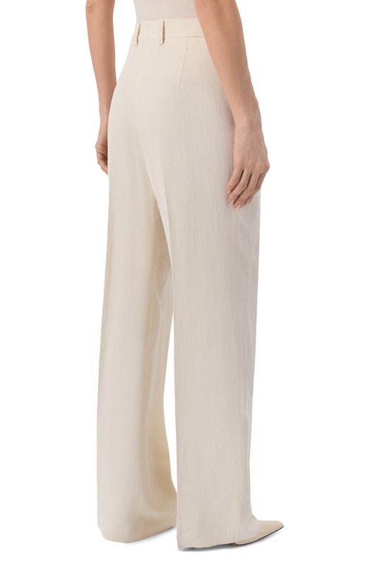 Брюки из вискозы и льна Petar Petrov S26TP12 Кремовый  S26TP12 Фото 4