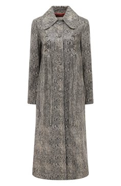 Женское кожаное пальто GUCCI серого цвета, арт. 613310 XNAJT | Фото 1 (Рукава: Длинные; Длина (верхняя одежда): Длинные; Драгоценные камни: Проставлено; Материал сплава: Проставлено; Материал внешний: Натуральная кожа; 1-2-бортные: Однобортные; Стили: Кэжуэл; Женское Кросс-КТ: Замша и кожа)