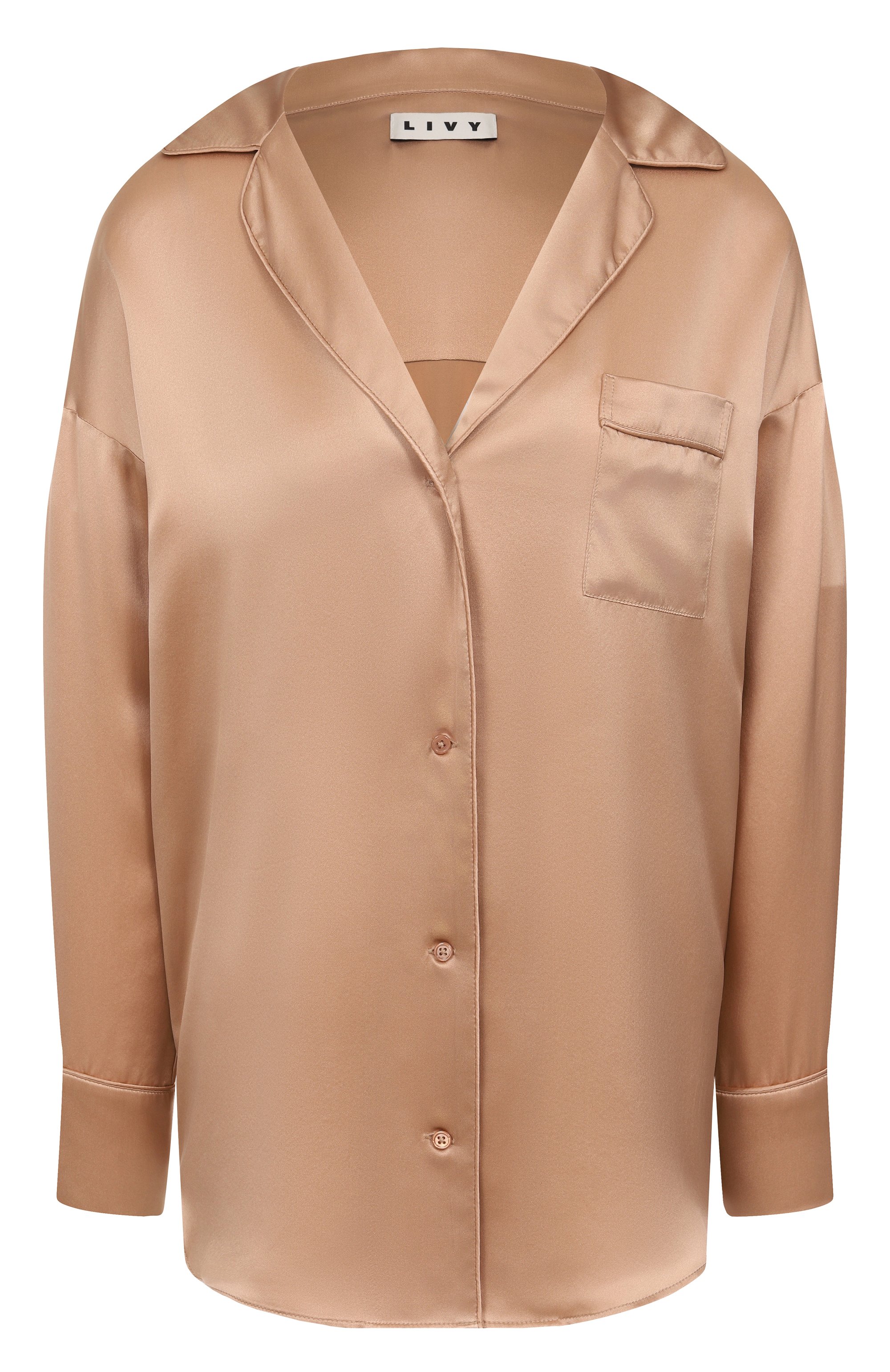 Шелковая блузка LIVY бежевого цвета по цене 56660 руб., арт. 655096116, фото 1 Шелковая блузка LIVY, арт. 655096116, фото 1
