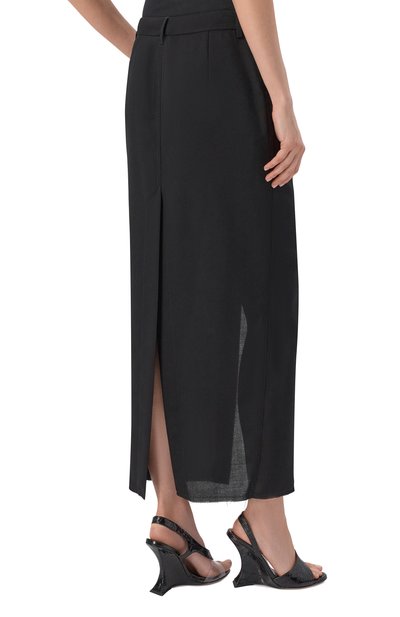 Шерстяная юбка RICK OWENS черного цвета по цене 98450 руб., арт. RP02F5349/WT, фото 4 Шерстяная юбка RICK OWENS, арт. RP02F5349/WT, фото 4