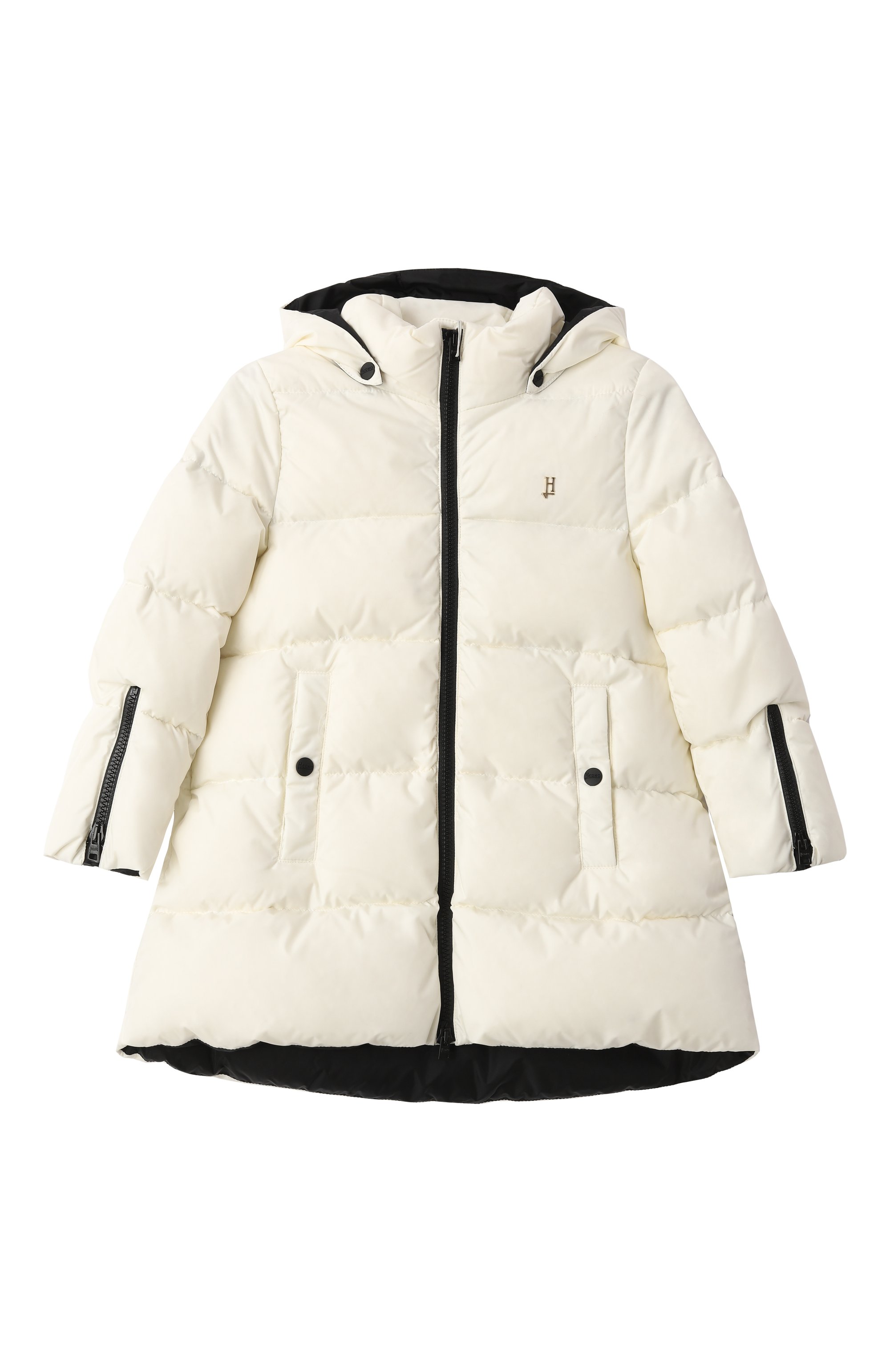 Пуховое пальто HERNO молочного цвета по цене 59300 руб., арт. PI000170G/12004Z, фото 1 Пуховое пальто HERNO, арт. PI000170G/12004Z, фото 1