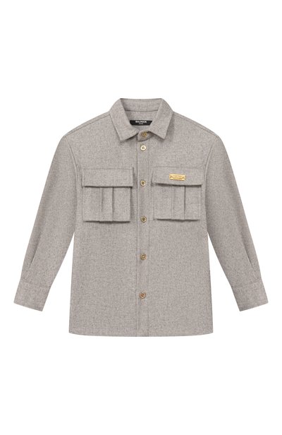 Шерстяная рубашка BALMAIN, арт. BZ5H10