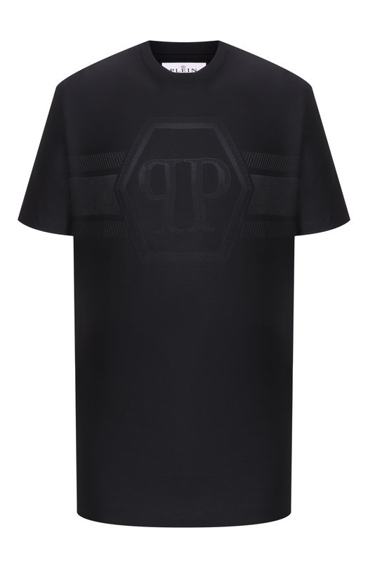 Хлопковая футболка Philipp Plein SAFC MTK8885 PJY002N Чёрный SAFC MTK8885 PJY002N