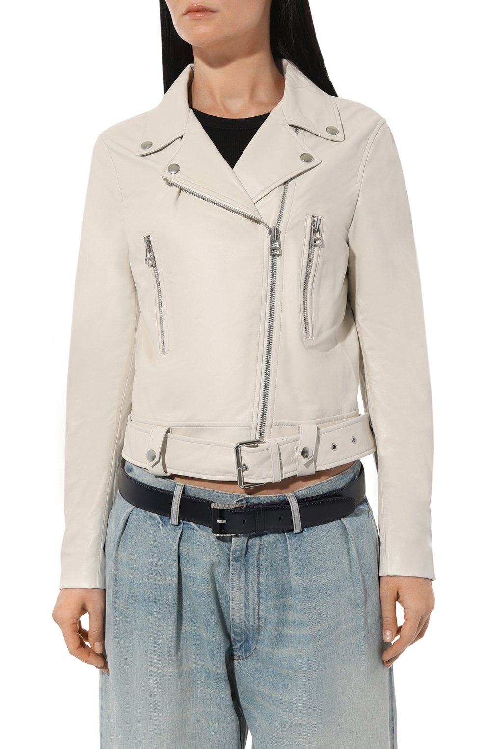 Кожаная куртка ALINE кремового цвета по цене 115000 руб., арт. AL030102, фото 3 Кожаная куртка ALINE, арт. AL030102, фото 3