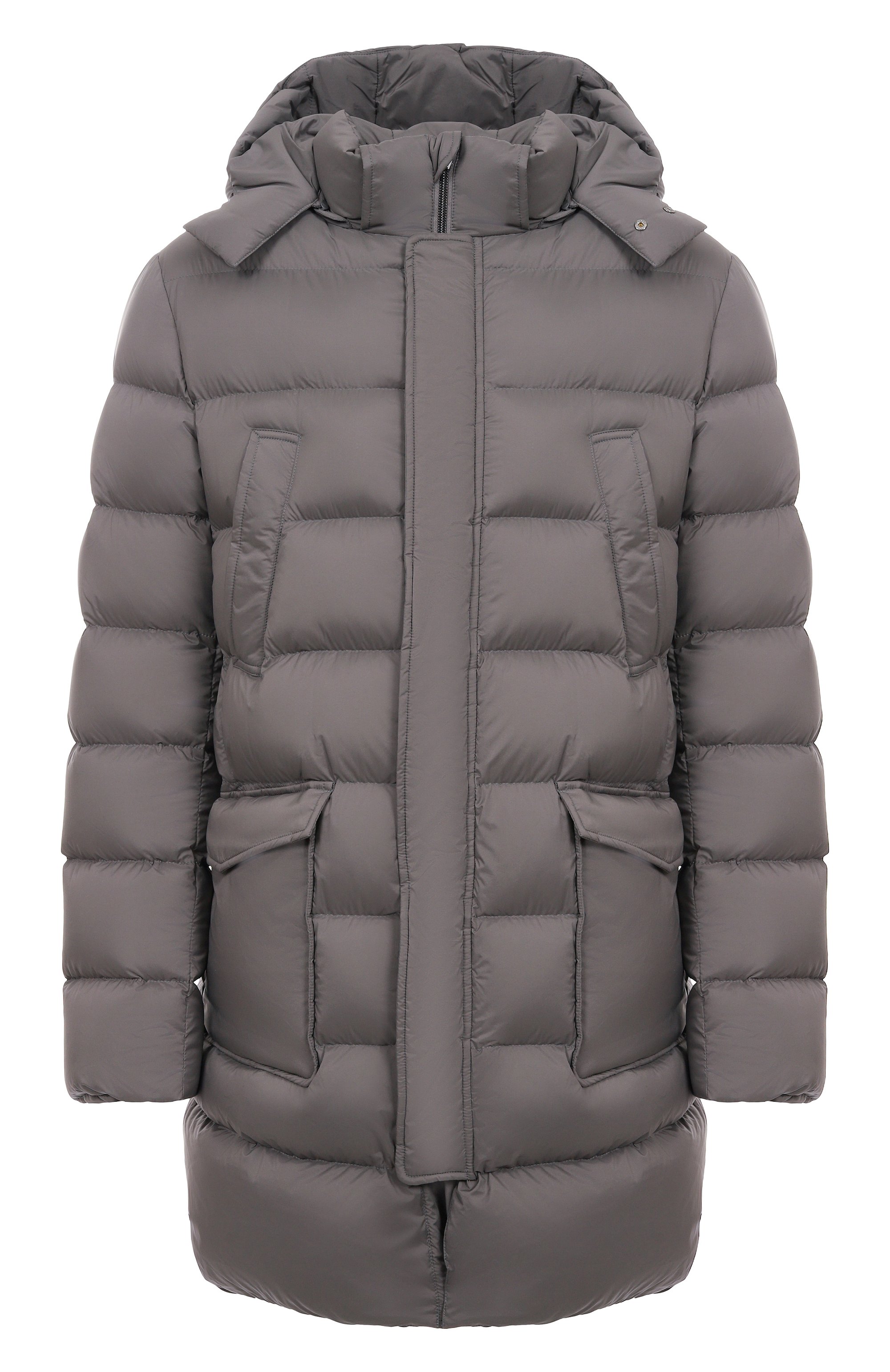 Пуховик HERNO серого цвета по цене 149000 руб., арт. PI003ULE/19288, фото 1 Пуховик HERNO, арт. PI003ULE/19288, фото 1