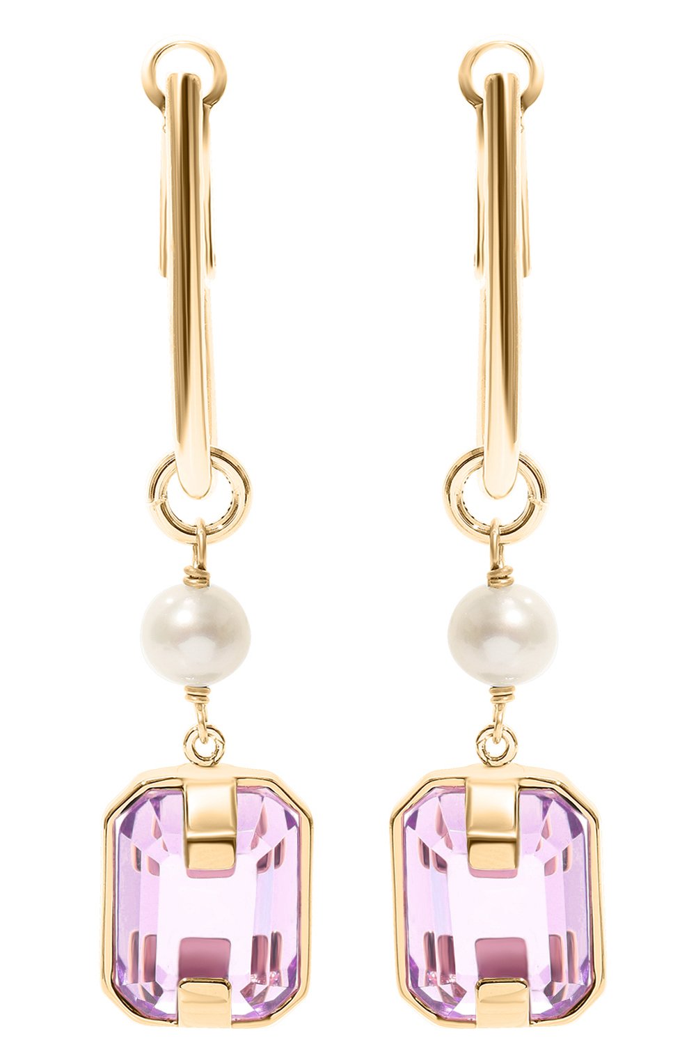 Серьги CRYSTALLINE JEWELLERY сиреневого цвета по цене 13860 руб., арт. 380YA, фото 1 Серьги CRYSTALLINE JEWELLERY, арт. 380YA, фото 1