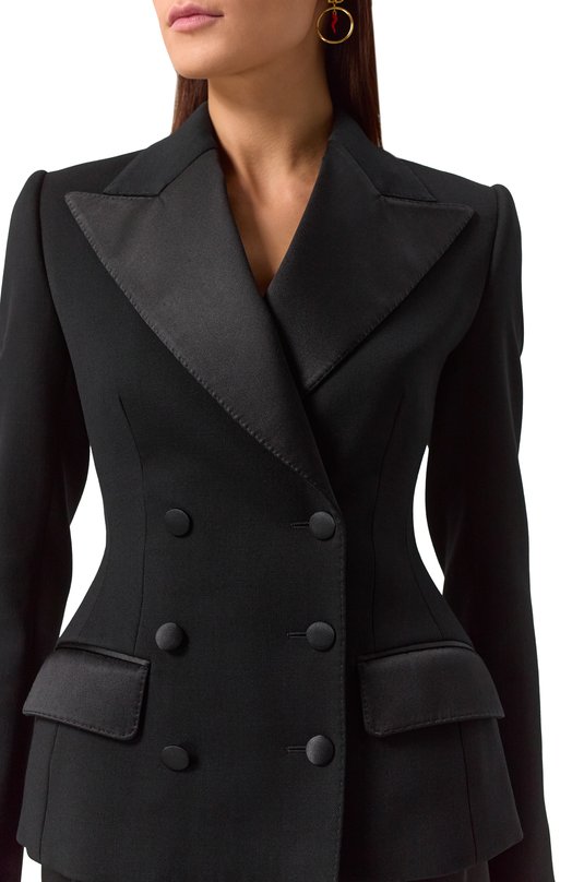 Жакет из шерсти и шелка Dolce & Gabbana F27CTT/FUBGE Чёрный  F27CTT/FUBGE Фото 5