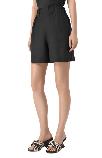 Шорты изо льна и вискозы HINNOMINATE черного цвета по цене 6860 руб., арт. HMABW02644, фото 3 Шорты изо льна и вискозы HINNOMINATE, арт. HMABW02644, фото 3