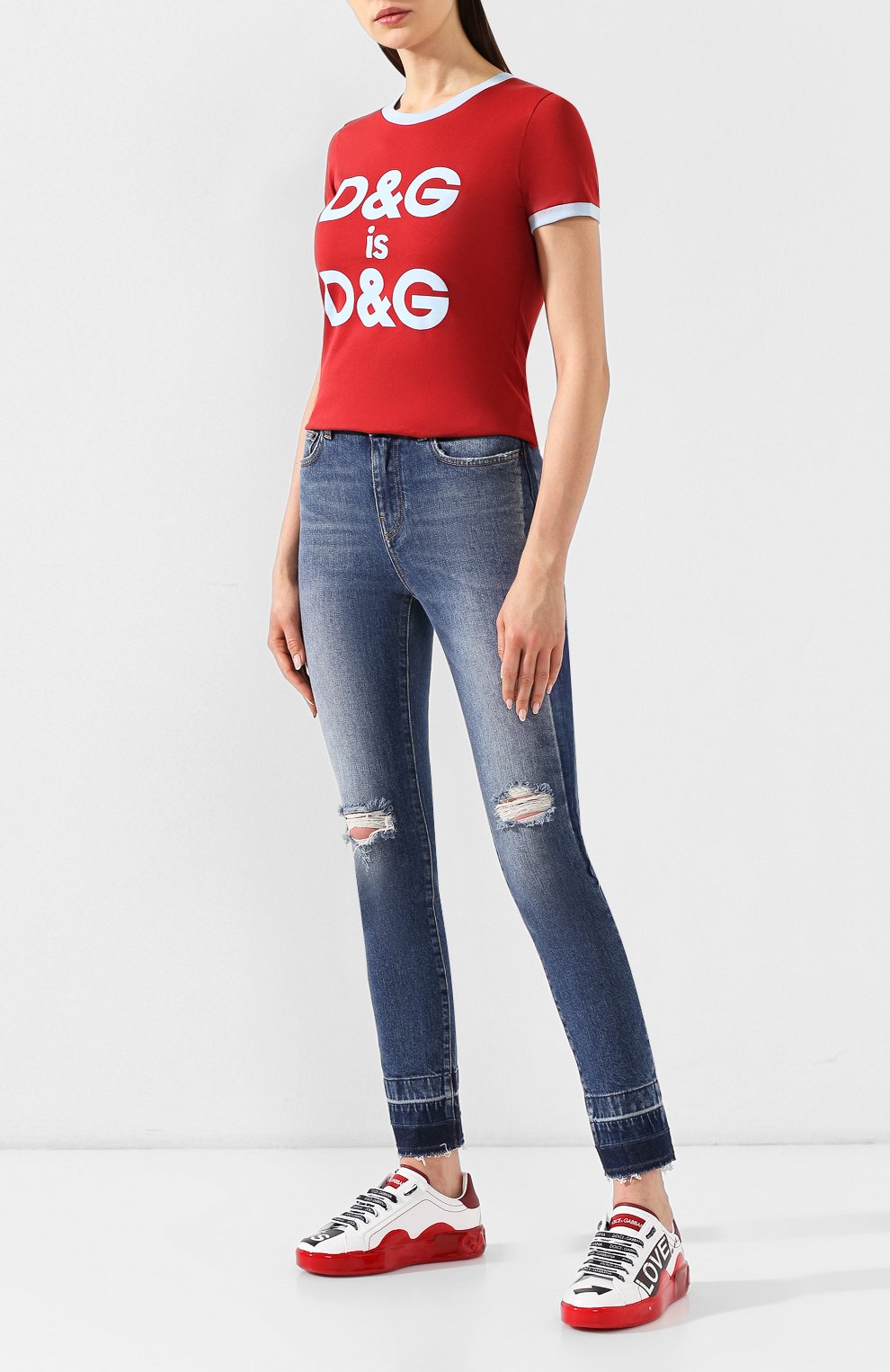 Джинсы с потертостями DOLCE & GABBANA, арт. FTAQ1D/G885W, фото 2