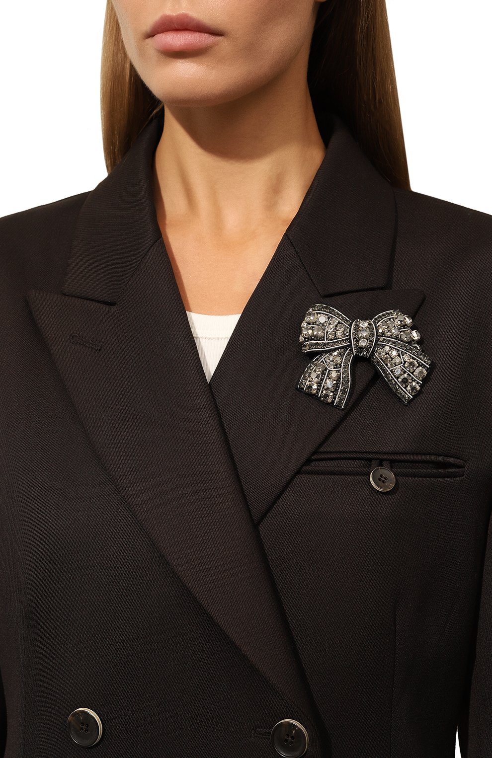 Брошь DICE KAYEK черного цвета по цене 63400 руб., арт. PF23BR50017, фото 2 Брошь DICE KAYEK, арт. PF23BR50017, фото 2