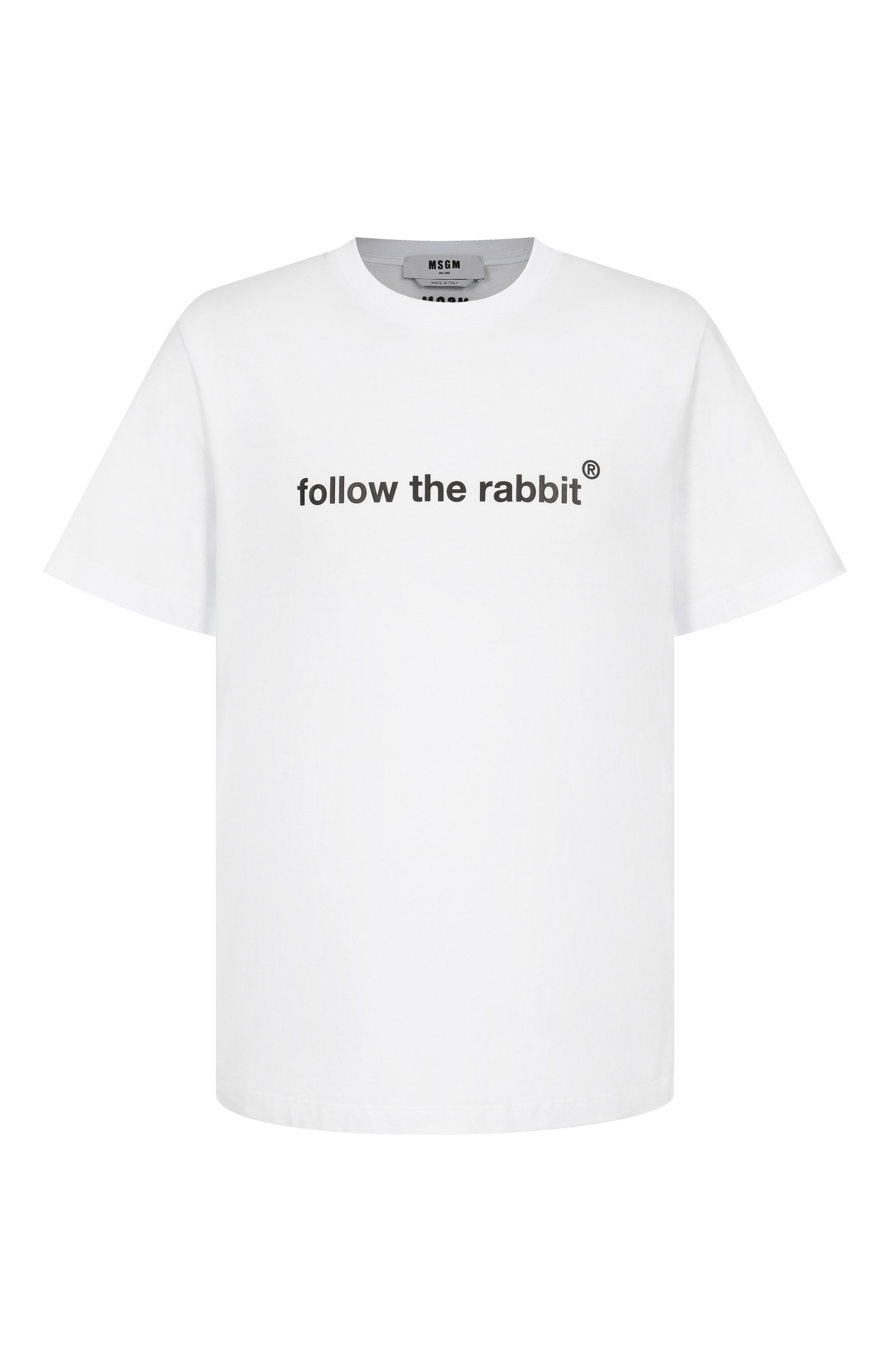 Хлопковая футболка MSGM белого цвета по цене 13500 руб., арт. 3940MM120/257798, фото 1 Хлопковая футболка MSGM, арт. 3940MM120/257798, фото 1