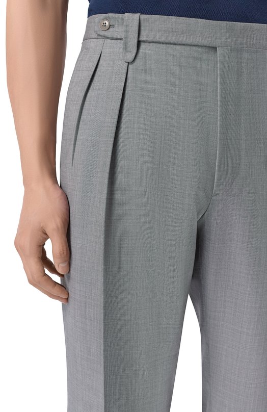 Шерстяные брюки Brioni RP3I0L/P1A0X Серый  RP3I0L/P1A0X Фото 5