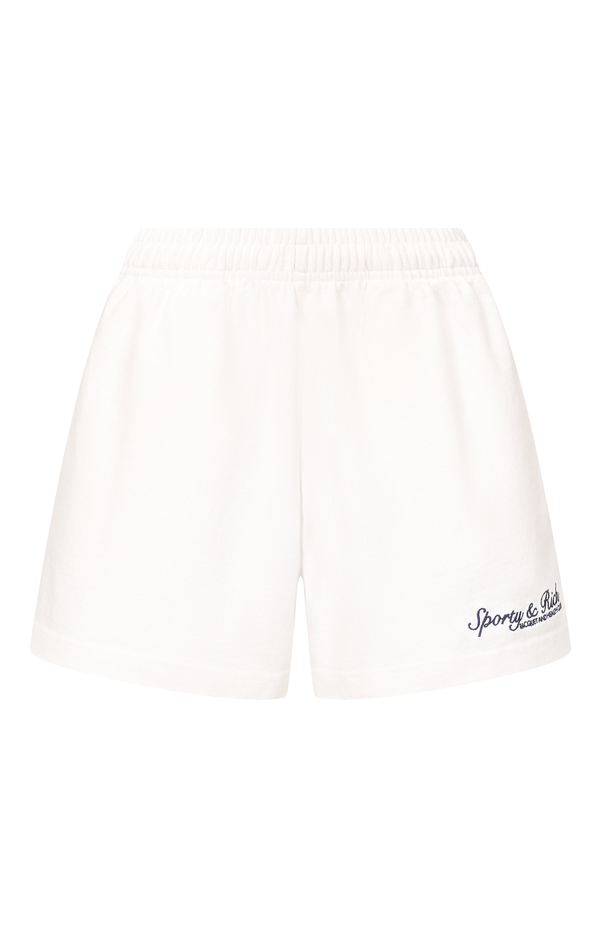 Хлопковые шорты SPORTY AND RICH белого цвета по цене 17150 руб., арт. SH03775325WH01, фото 1 Хлопковые шорты SPORTY AND RICH, арт. SH03775325WH01, фото 1