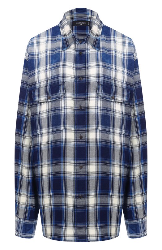 Хлопковая рубашка Dsquared2 S75DL0925/D35206 Синий S75DL0925/D35206