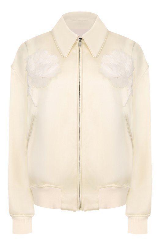 Атласный бомбер Jil Sander J03SW0007/J65329 Кремовый J03SW0007/J65329