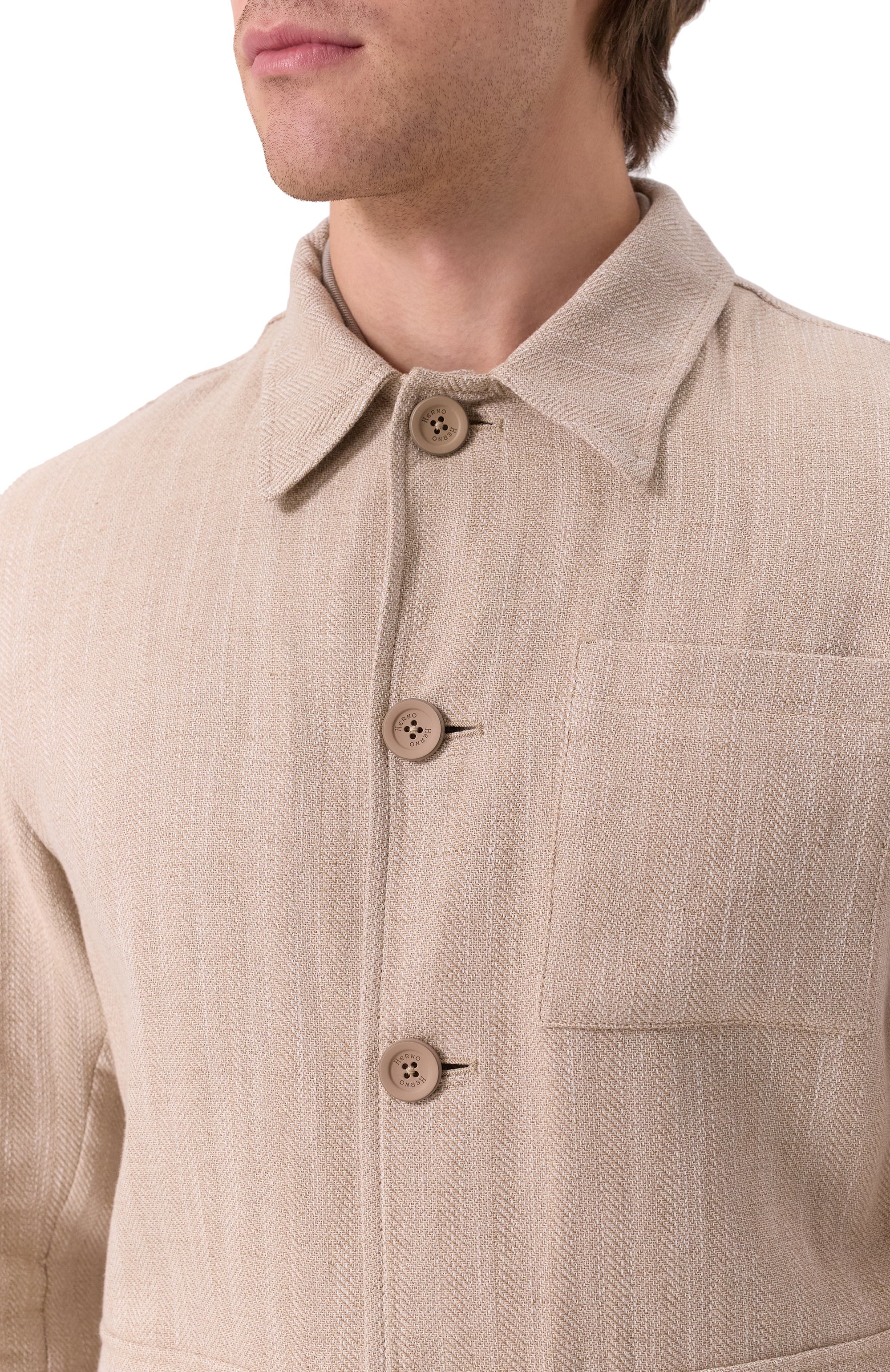 Куртка-рубашка из хлопка и льна HERNO, арт. GI000504U/13243, фото 5