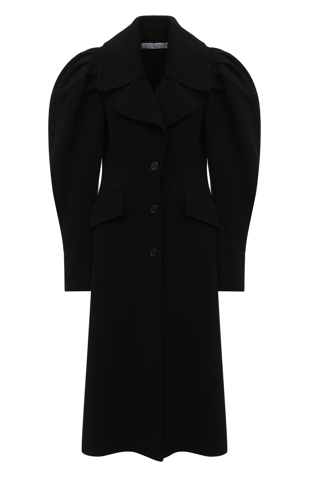 Шерстяное пальто JW ANDERSON черного цвета по цене 107500 руб., арт. C00077 PG0352, фото 1 Шерстяное пальто JW ANDERSON, арт. C00077 PG0352, фото 1