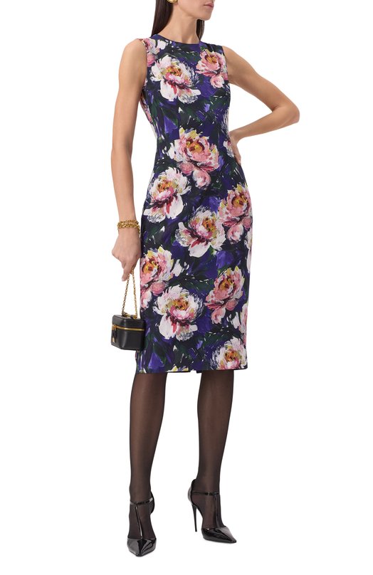 Платье из вискозы Dolce & Gabbana F6EAKT/FSIBD Фиолетовый  F6EAKT/FSIBD Фото 2