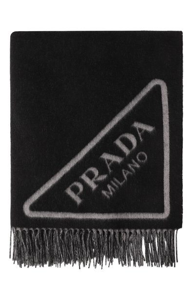 Кашемировый плед PRADA черного цвета по цене 290000 руб., арт. 1QA002-2D3H-F0700, фото 4 Кашемировый плед PRADA, арт. 1QA002-2D3H-F0700, фото 4