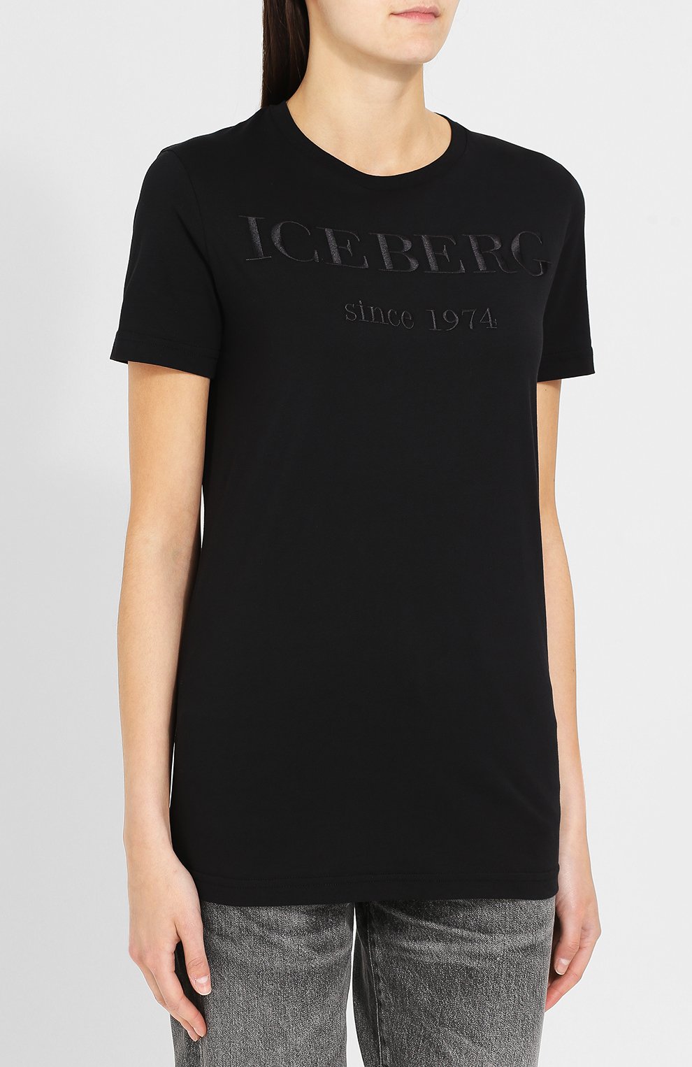 Хлопковая футболка с круглым вырезом и логотипом бренда ICEBERG, арт. 18I I2P0/F09A/6301, фото 3