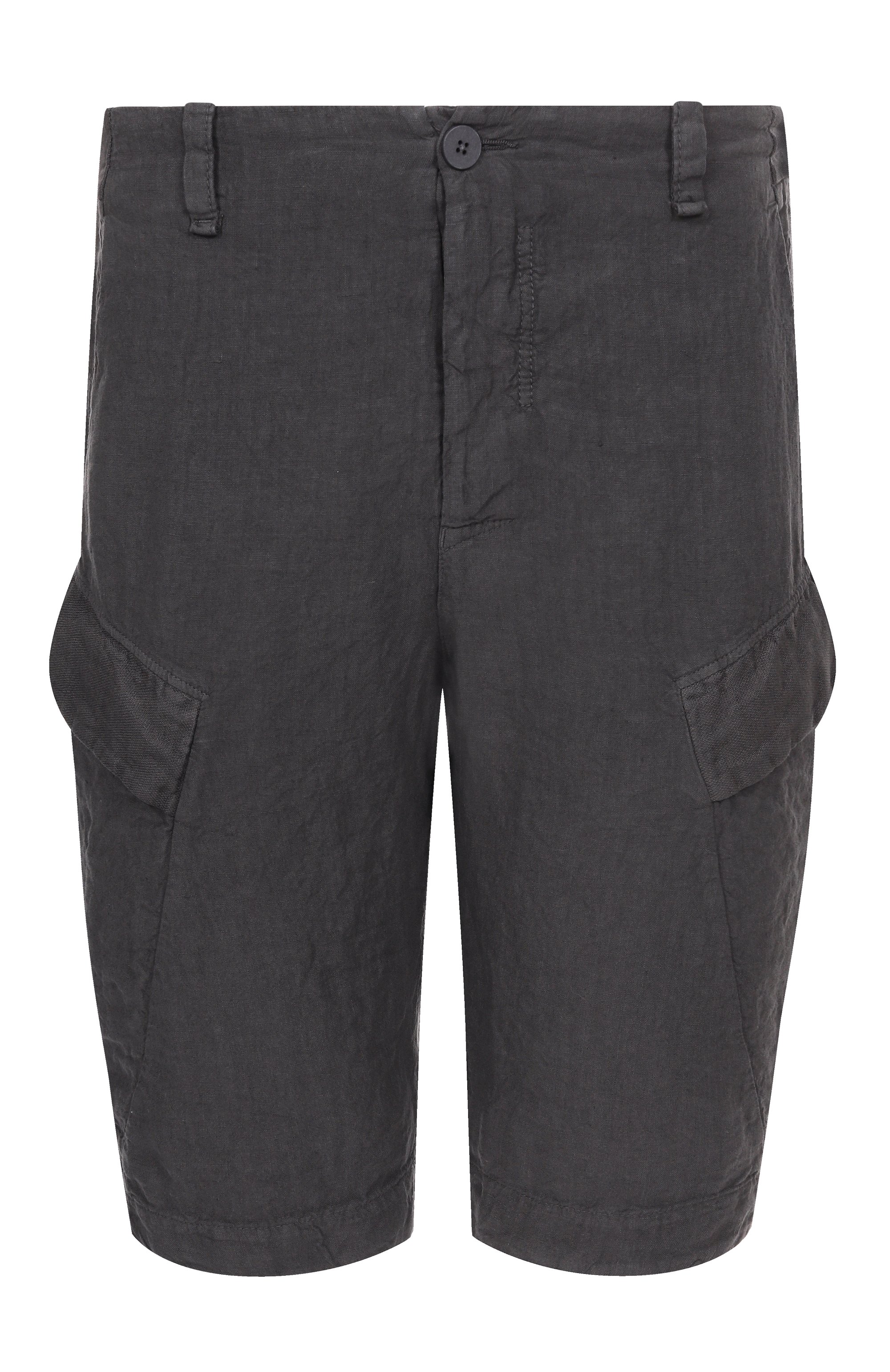 Льняные шорты TRANSIT темно-серого цвета по цене 38450 руб., арт. CFUTRZD133, фото 1 Льняные шорты TRANSIT, арт. CFUTRZD133, фото 1