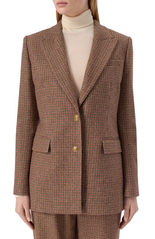 Шерстяной жакет The Kooples FVES31013K Коричневый  FVES31013K Фото 3