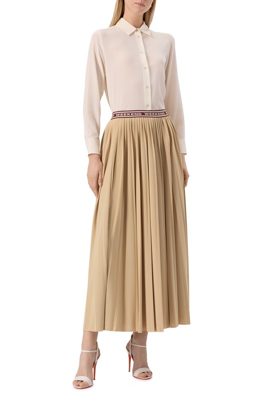 Шелковая рубашка Weekend Max Mara ALMINA Кремовый  ALMINA Фото 2