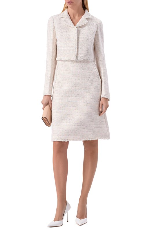 Твидовый жакет Giambattista Valli 26SSPVCA6087/01B0U Кремовый  26SSPVCA6087/01B0U Фото 2