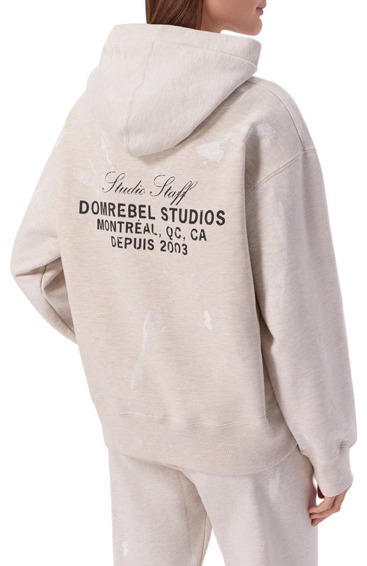 Хлопковое худи DOMREBEL STAFF/PULL0VER H00DIE Серый  STAFF/PULL0VER H00DIE Фото 4