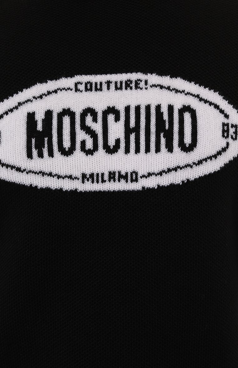 Мужской шерстяной свитер MOSCHINO черного цвета, арт. A0901/7000 | Фото 5 (Материал сплава: Проставлено; Материал внешний: Шерсть; Драгоценные камни: Проставлено; Рукава: Длинные; Длина (для топов): Стандартные; Стили: Кэжуэл; Мужское Кросс-КТ: Свитер-одежда; Принт: С принтом)