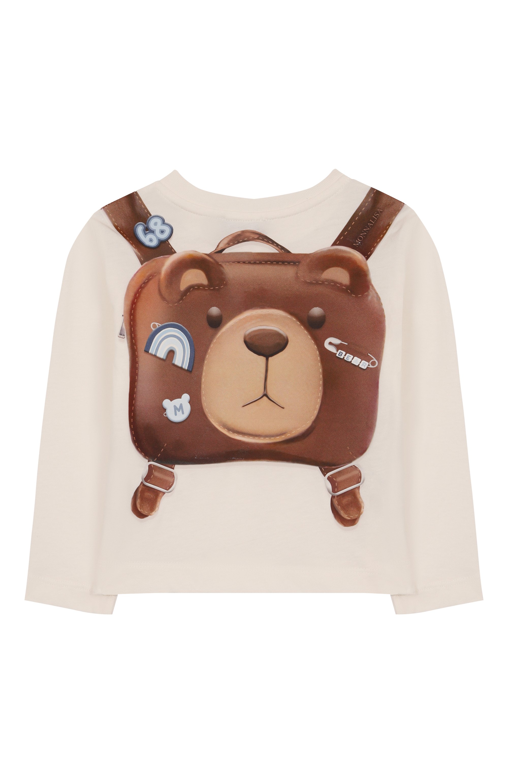 Хлопковый лонгслив MONNALISA, арт. 28F602, фото 2