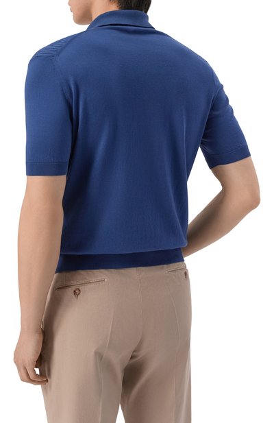 Хлопковое поло FEDELI, арт. MU0D5851/GIZA LIGHT DUSTY, фото 4