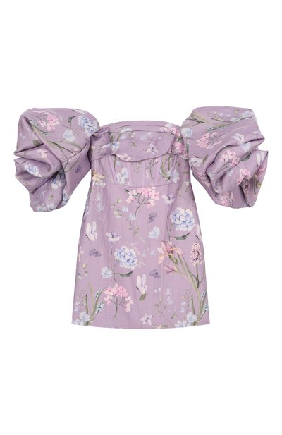 Платье из вискозы и льна MAISON AVA сиреневого цвета по цене 52750 руб., арт. MA-SS25-GT01/6-10, фото 1 Платье из вискозы и льна MAISON AVA, арт. MA-SS25-GT01/6-10, фото 1