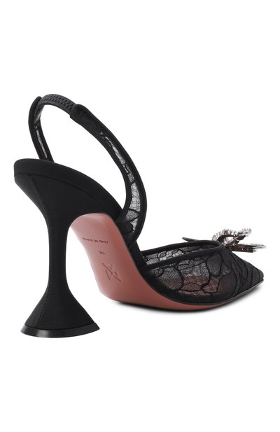 Текстильные туфли rosie sling 95 AMINA MUADDI черного цвета по цене 144000 руб., арт. R0SIE LACE SLING 95/LACE, фото 5 Текстильные туфли rosie sling 95 AMINA MUADDI, арт. R0SIE LACE SLING 95/LACE, фото 5