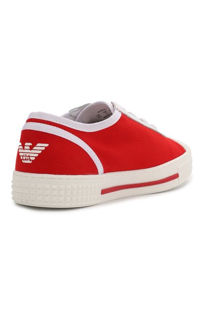 Кеды EMPORIO ARMANI красного цвета по цене 16650 руб., арт. XYX011/X0T29/28-34, фото 3 Кеды EMPORIO ARMANI, арт. XYX011/X0T29/28-34, фото 3