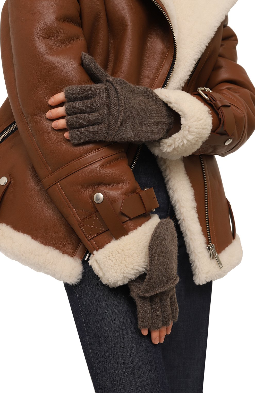 Кашемировые варежки-митенки  TEGIN, арт. 1928, фото 2