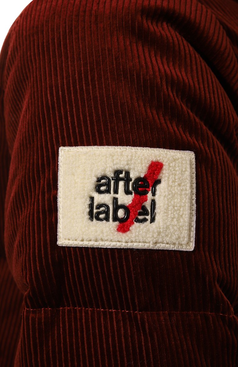 Женский вельветовый пуховик AFTER LABEL бордового цвета, арт. HELSINKI/TP313 | Фото 6 (Материал подклада: Синтетический материал; Длина (верхняя одежда): Короткие; Рукава: Длинные; Материал внешний: Хлопок; Материал утеплителя: Пух и перо; Кросс-КТ: Пуховик; Стили: Кэжуэл)