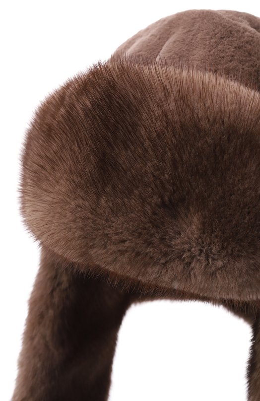 Меховая шапка-ушанка Майкл из норки FurLand 0201400100083600000 Коричневый  0201400100083600000 Фото 3