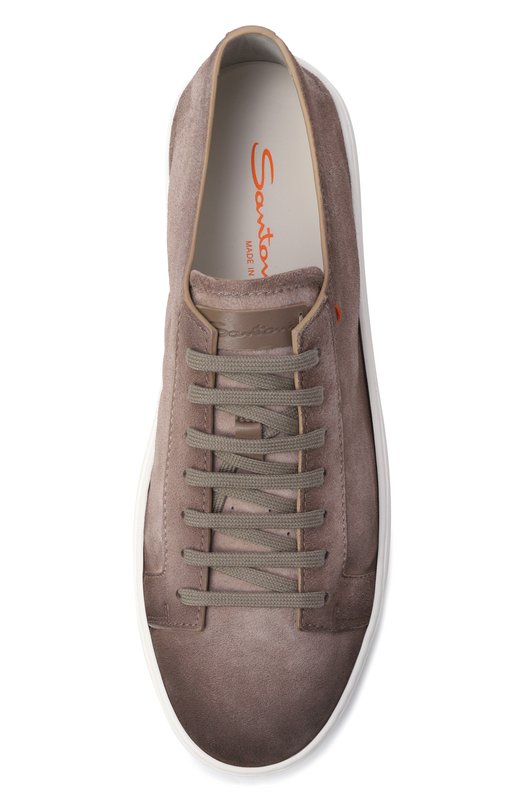 Замшевые кеды Cleanic Santoni MBCG21571BARTA0L Бежевый  MBCG21571BARTA0L Фото 5